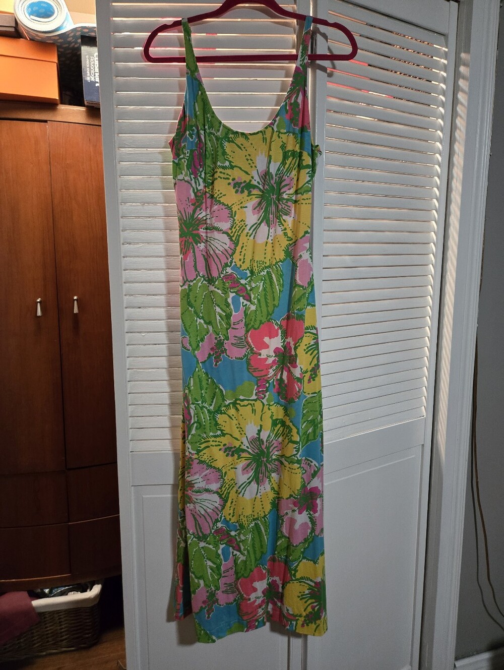 🪻🪻Lily Pulitzer Floral Print Slip Dress in Green, Pink & Yellow